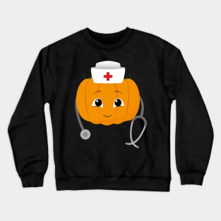 Pumpkin Nurse Costume Funny Halloween Crewneck Sweatshirt